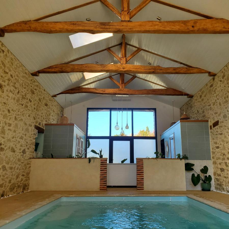L'Escale du Bocage Piscine couverte chauffée La Flocellière Esterno foto